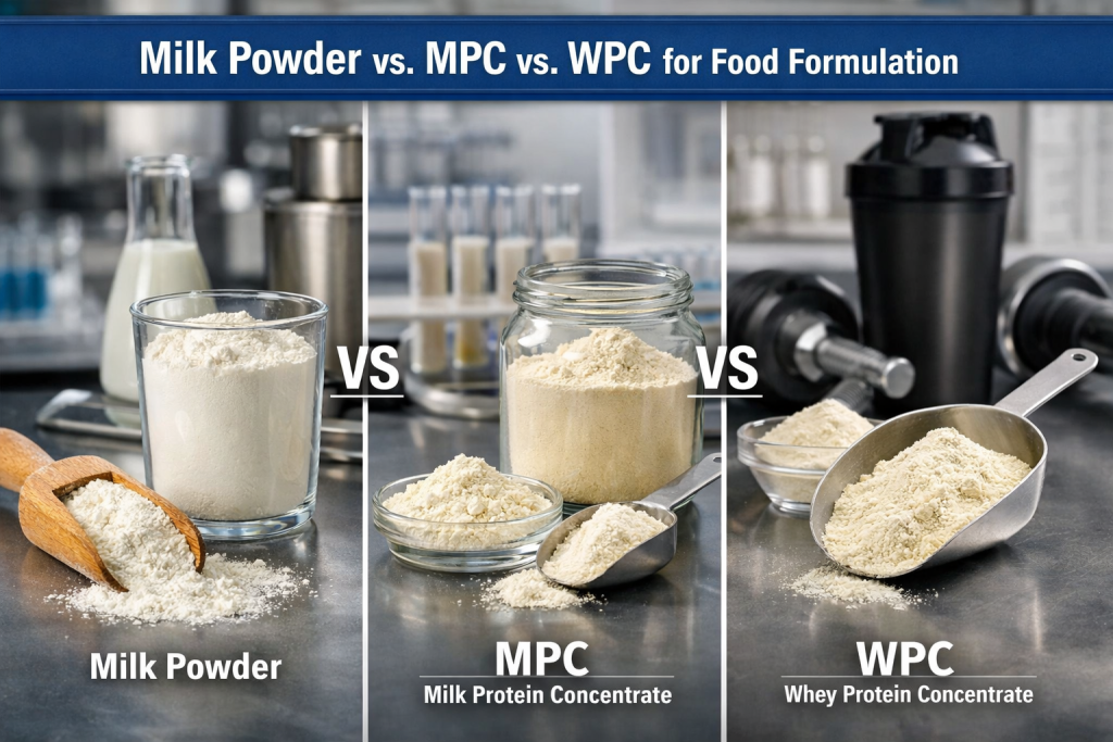 Milk Powder vs. MPC vs. WPC: Which Dairy Ingredient Is Right for Your Product Formulation?